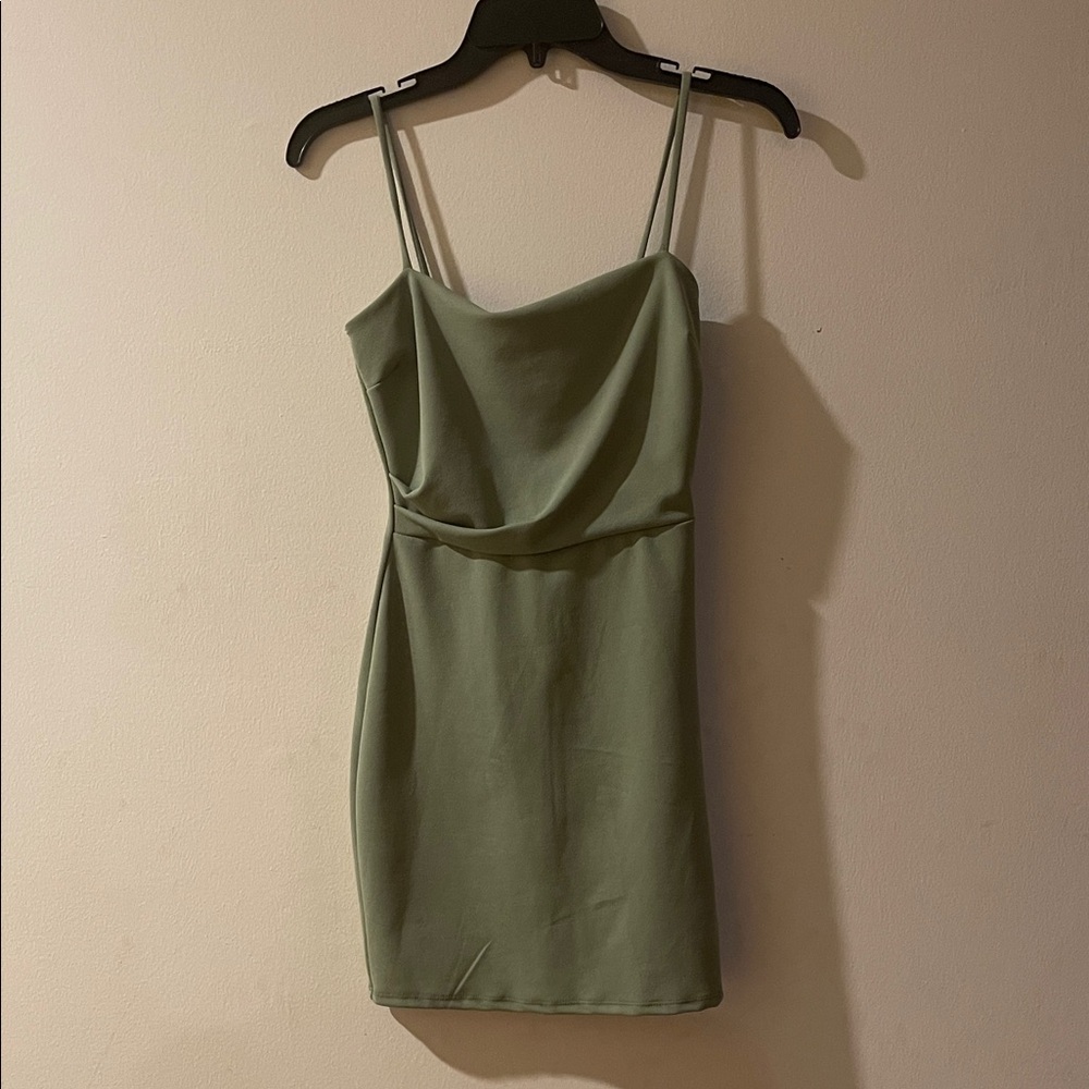 Sleek Olive Green/ Sage Mini Dress